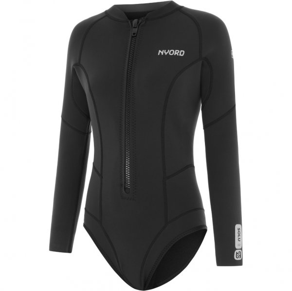 Womens Solu Yulex 2/2mm Long Sleeve Front Zip Spring Shorty Wetsuit SOLWHL22001-BLK - Black